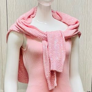 RALPH LAUREN NWT BLACK LABEL PINK SEQUIN CASHMERE SWEATER